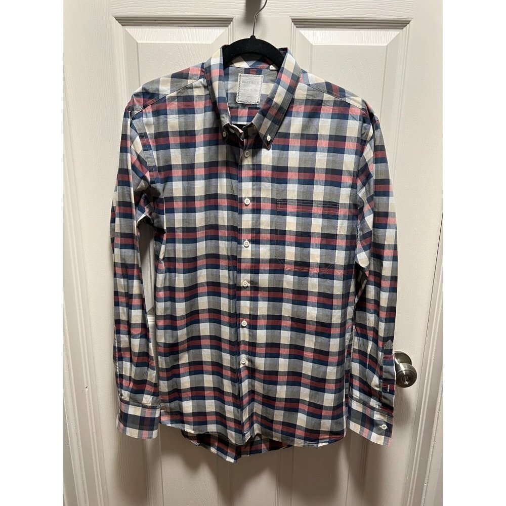 Billy Reid | Red Blue White Check‎ Button Up Size L